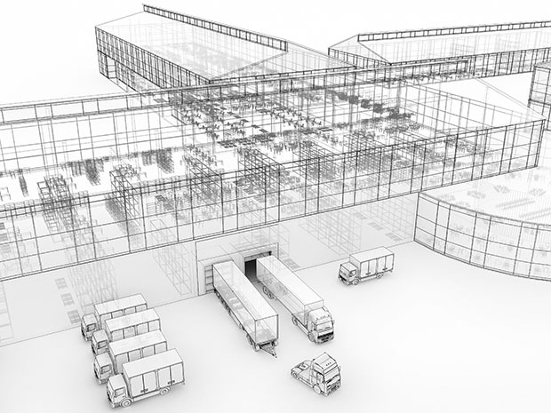 Plan filaire d'une usine