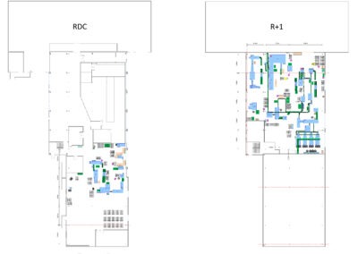 Plan 2 D d'une site sur 2 niveaux