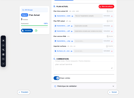 Validation de l'étape 5 avec l'ensemble des documents importés