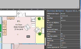 Saisie des propriétés d'une zone de surface